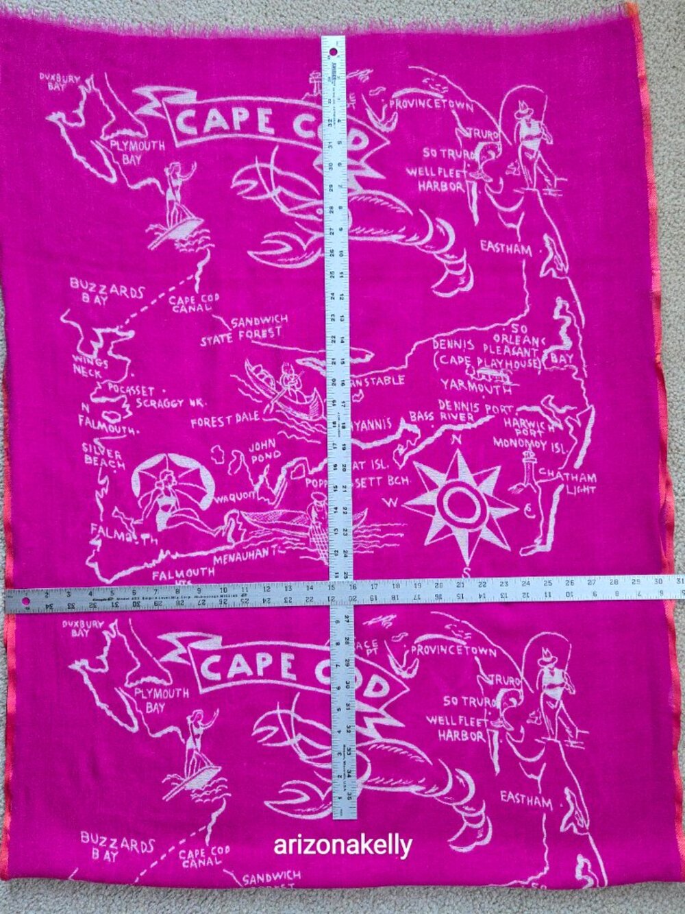 J. Crew Cape Cod Wool & Silk HOT PINK Scarf - Picture 9 of 12